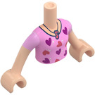 LEGO Light Flesh Paisley (Bright Pink Shirt with Coral/Dark Pink Hearts) Friends Torso (73141 / 92456)