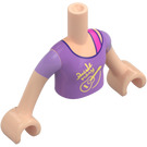 LEGO Licht vleeskleurig Paisley (Lavendel Shirt met Dark Roze Strap) Friends Torso (73141 / 92456)