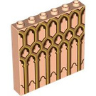 LEGO Leichtes Fleisch Panel 1 x 6 x 5 mit Gold Pillars (59349 / 105164)
