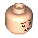 LEGO Light Flesh Pippin - Reddish Brown Cape Minifigure Head (Recessed Solid Stud) (3626 / 101765)