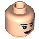 LEGO Beige Léger Plaine Tête avec Rouge Lips, Smile   Angry (Montant solide encastré) (10348 / 99868)