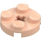 LEGO Light Flesh Plate 2 x 2 Round with Axle Hole (with '+' Axle Hole) (4032)