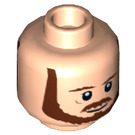 LEGO Lys hud Qui-Gon Jinn med Kappe og Printed Ben Minifigur Hode (Forsenket solid knott) (3626 / 18413)