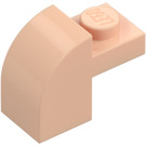 LEGO Carne chiaro Pendenza 1 x 2 x 1.3 Curvo con Piastra (6091 / 32807)