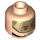 LEGO Light Flesh T-16 Skyhopper Pilot Minifigure Head (Recessed Solid Stud) (3626 / 66458)
