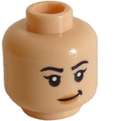 LEGO Lätt Hudfärgad Yaz Minifigur Huvud (Infälld solid knopp) (3626 / 80596)