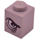 LEGO Lichtgrijs Steen 1 x 1 met Rechtsaf Arched Eye (3005)