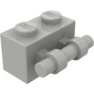 LEGO Gris clair Brique 1 x 2 avec Manipuler (30236)