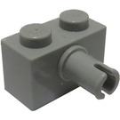 LEGO Light Gray Brick 1 x 2 with Pin without Bottom Stud Holder (2458)
