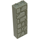 LEGO Lys grå Kloss 1 x 2 x 5 med Brickwork med knottholder (2454 / 40454)