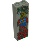 LEGO Light Gray Brick 1 x 2 x 5 with Jungle Minifigure Pattern with Stud Holder (2454 / 83313)