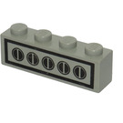 LEGO Světle šedá Kostka 1 x 4 s Homemaker Stove Switch (3010)