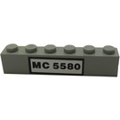 LEGO Light Gray Brick 1 x 6 with 'MC 5580' Sticker (3009)