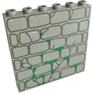 LEGO Lichtgrijs Steen 1 x 6 x 5 met Stone Muur en Moss Decoratie (3754 / 40453)