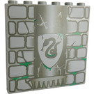 LEGO Light Gray Brick 1 x 6 x 5 with Stone Wall and Slytherin Banner (43770)