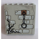 LEGO Light Gray Brick 1 x 6 x 5 with Stones, Twigs and Shackle Sticker (3754)