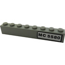 LEGO Hellgrau Backstein 1 x 8 mit 'MC 5580' Recht Aufkleber (3008)
