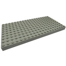 LEGO Light Gray Brick 10 x 20 with Bottom Tubes around Edge and Cross Support