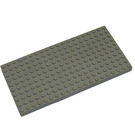 LEGO Light Gray Brick 10 x 20 without Bottom Tubes, with 4 Side Supports and '+' Cross Support (Early Baseplate)