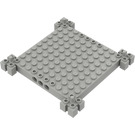 LEGO Vaaleanharmaa Palikka 12 x 12 x 1 jossa Grooved Kulma Supports (30645)