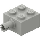 LEGO Lysegrå Klods 2 x 2 med Pin og ingen akselhul (4730)