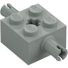 LEGO Ljusgrå Kloss 2 x 2 med Pins och Axlehole (30000 / 65514)