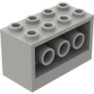 LEGO Lys grå Kloss 2 x 4 x 2 med Hull på Sider (6061)