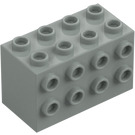 LEGO Light Gray Brick 2 x 4 x 2 with Studs on Sides (2434)