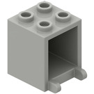 LEGO Světle šedá Kontejner 2 x 2 x 2 se zapuštěnými cvočky (4345 / 30060)