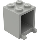 LEGO Vaaleanharmaa Säiliö 2 x 2 x 2 kiinteillä nupeilla (4345)