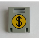 LEGO Gris clair Récipient Boîte 2 x 2 x 2 Porte avec Fente avec Rond Dollar Sign (4346)