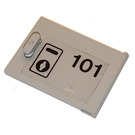 LEGO Light Gray Cupboard 2 x 3 x 2 Door with '101', Keyhole Sticker (4533)