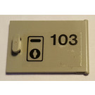 LEGO Light Gray Cupboard 2 x 3 x 2 Door with '103', Keyhole Sticker (4533)