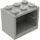 LEGO Světle šedá Skříňka 2 x 3 x 2 s pevnými cvočky (4532)