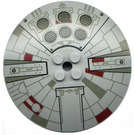 LEGO Light Gray Dish 8 x 8 with Millennium Falcon (3961 / 45090)