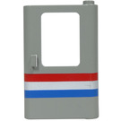 LEGO Light Gray Door 1 x 4 x 5 Train Right with Red/White/Blue Stripe (4182)