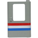 LEGO Gris claro Puerta 1 x 4 x 5 Tren Derecha con Rojo/Blanco/Azul Raya (4182 / 81646)