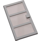 LEGO Light Gray Door 1 x 4 x 6 with 3 Panes and Transparent Black Glass and Handle (76041)