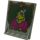 LEGO Light Gray Door 2 x 8 x 6 Revolving with Shelf Supports with Lady with Purple Robe in Frame (40249 / 40485)