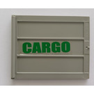 LEGO Light Gray Door 6.5 x 5 Sliding with Vertical Lines with Green 'CARGO' Right Sticker Type 2 (2874)