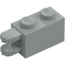 LEGO Světle šedá Závěs Kostka 1 x 2 Zamykání s Dual Finger na Koncovka Horizontální (30540 / 54672)