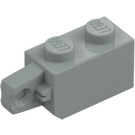 LEGO Ljusgrå Gångjärn Kloss 1 x 2 Låsning med Single Finger (Vertikal) på Slutet (30364 / 51478)