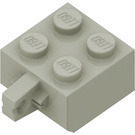 LEGO Lysegrå Hængsel Klods 2 x 2 Låsning med 1 Finger Lodret (intet akselhul) (30389)