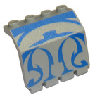 LEGO Lichtgrijs Scharnier Paneel 2 x 4 x 3.3 met Blauw swirly Decoratie (2582)