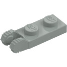 LEGO Lys grå Hengsel Plate 1 x 2 med Låsende Fingre med Rille (44302)