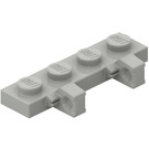 LEGO Ljusgrå Gångjärn Platta 1 x 4 Låsning med Två Stubbar (44568 / 51483)