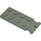 LEGO Lys grå Hengsel Plate 2 x 4 med Graveskuffe Holder (3315)