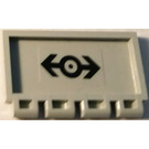 LEGO Light Gray Hinge Tile 2 x 4 with Ribs with Black Train Logo Sticker (2873)