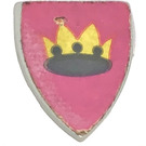 LEGO Light Gray Minifig Shield Triangular with Yellow and Black Crown On Pink or Dark Purple Background (Depending on Issue) Sticker (3846)