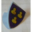 LEGO Light Gray Minifig Shield Triangular with Yellow People Sticker on Purple Background (3846)